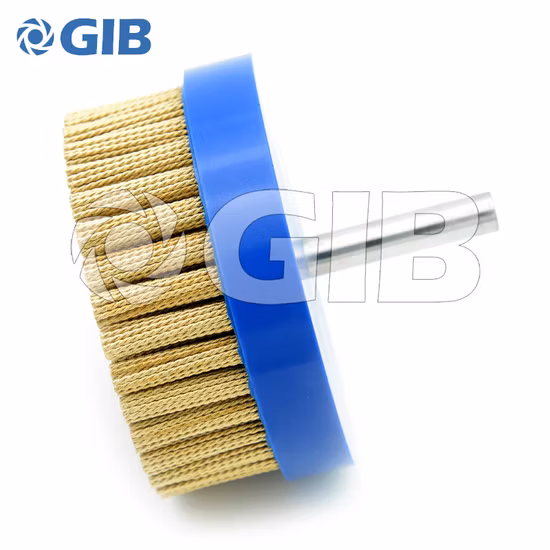High Quality Knotted Brass Coated Steel Wire Disc Brush