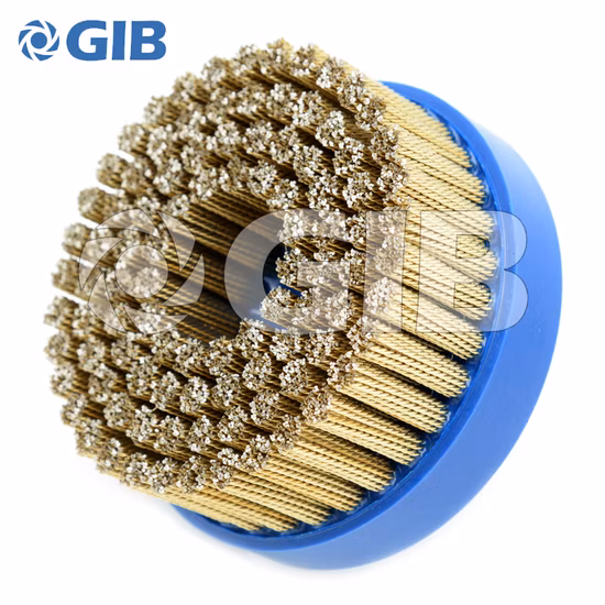 High Quality Knotted Brass Coated Steel Wire Disc Brush