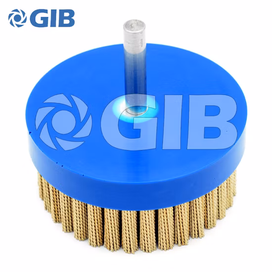 고품질 매듭이 있는 황동 코팅 강철 와이어 디스크 브러시